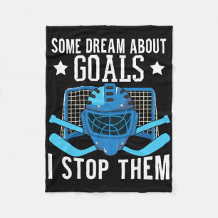 Ice Hockey Player Ice Hockey Goalie  Fleece Blanket