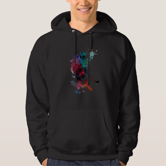 Ice hockey player ice hockey stick ice hockey   7 hoodie (Front)