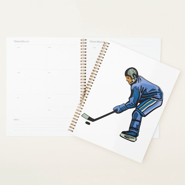 Ice Hockey Player in Blue Uniform Planner (Creator Uploaded)