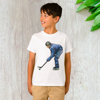 Ice Hockey Player in Blue Uniform