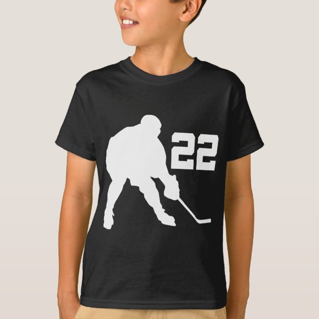 Ice Hockey Player Jersey Number 22 T-Shirt (Front)