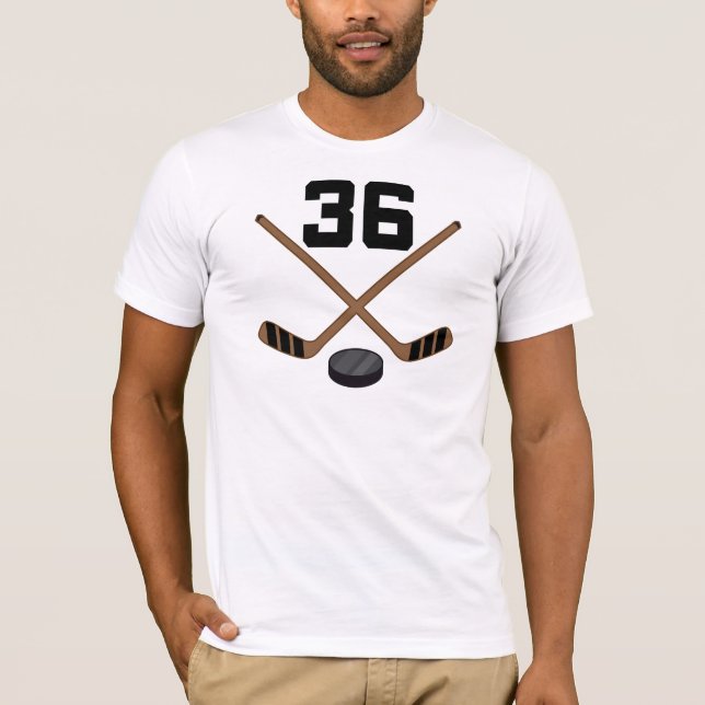 Ice Hockey Player Jersey Number 36 Gift T-Shirt (Front)