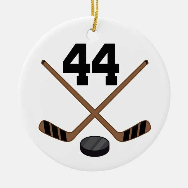 Ice Hockey Player Jersey Number 44 Ornament (Front)