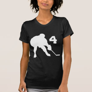 Ice Hockey Player Jersey Number 4 T-Shirt