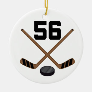 Ice Hockey Player Jersey Number 56 Ornament