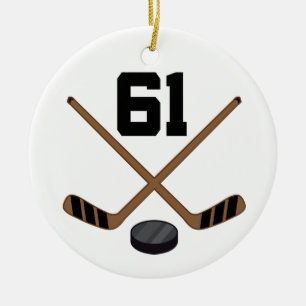 Ice Hockey Player Jersey Number 61 Ornament