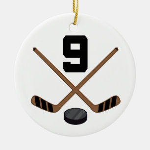 Ice Hockey Player Jersey Number 9 Ornament