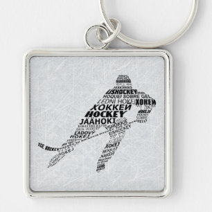 Ice Hockey Player Key Ring