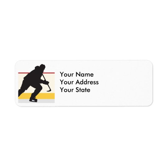 ice hockey player on the move return address label