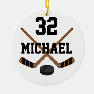 Ice Hockey Player Personalised Sports Ornament Gif