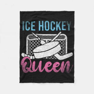 Ice Hockey Player Princess Girls Women Ice Hockey  Fleece Blanket