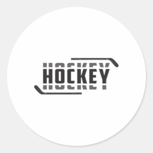 Ice Hockey Player Stick Puck Team Funny Gift Idea Classic Round Sticker
