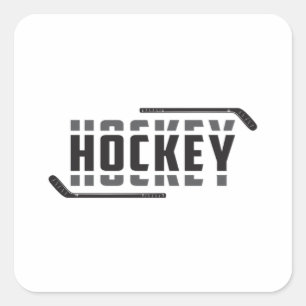 Ice Hockey Player Stick Puck Team Funny Gift Idea Square Sticker