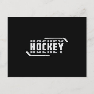 Ice Hockey Player Stick Puck Team Sports Gift Idea Postcard