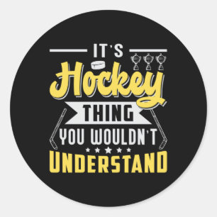 Ice Hockey Player Stick Team Puck Sports Gift Idea Classic Round Sticker