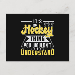 Ice Hockey Player Stick Team Puck Sports Gift Idea Postcard