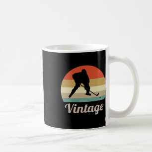 Ice Hockey Player Sticks Puck Winter Sports Vintag Coffee Mug