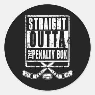 Ice Hockey Player Straight Outta The Penalty Box F Classic Round Sticker