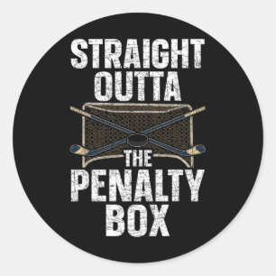 Ice Hockey Player Straight Outta The Penalty Box I Classic Round Sticker
