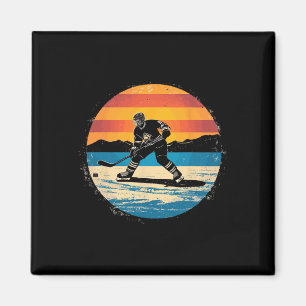 Ice Hockey Player Sunset Art For Men Boys Girls Magnet