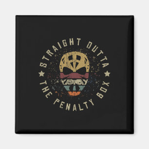 Ice Hockey Player Tee Goalie Puck Face Team Penalt Magnet