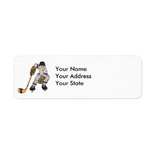 ice hockey player waiting return address label