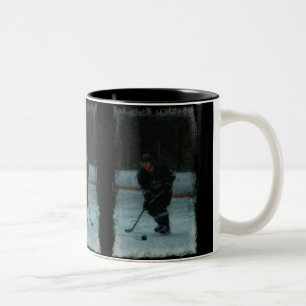 Ice Hockey Player Warming Up Two-Tone Coffee Mug