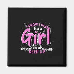Ice Hockey Player Women Girls Sports Goalie Ice Ho Magnet