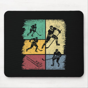 Ice Hockey Players Hand-drawn Retro Boys Men  Mouse Pad