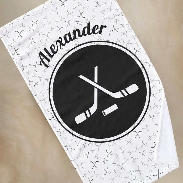 Ice Hockey Player's Name Custom Personalised Hand Towel (Creator Uploaded)