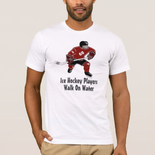 Ice Hockey Players Walk On Water Sports Tee Red