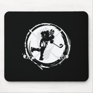 Ice Hockey Puck Stick Ice Rink Trainer Coach Gift Mouse Pad
