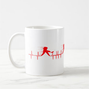 Ice Hockey Pucks Hearts Heartbeat Valentines Day Coffee Mug