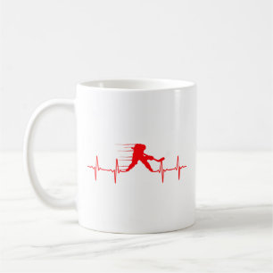 Ice Hockey Pucks Hearts Heartbeat Valentines Day Coffee Mug