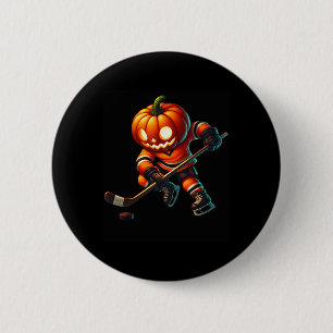 Ice Hockey Pumpkin Face Halloween Costume Men Boys 6 Cm Round Badge