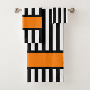 Ice Hockey Referee Zebra Stripe Bath Towel Set
