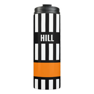 Ice Hockey Referee Zebra Stripe Thermal Tumbler
