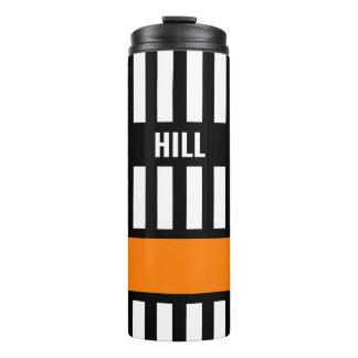 Ice Hockey Referee Zebra Stripe Thermal Tumbler