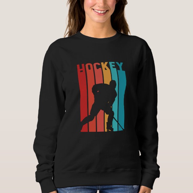 Ice Hockey Retro Vintage Silhouette Sweatshirt (Front)