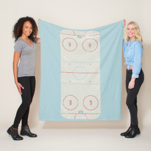 Ice Hockey Rink Distressed Style Graphic Fleece Blanket
