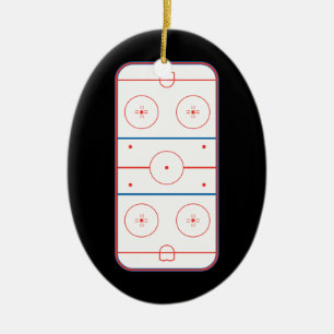 ice hockey rink graphic ceramic tree decoration