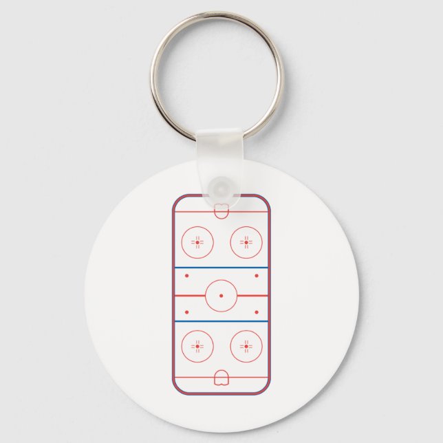 ice hockey rink graphic key ring (Front)