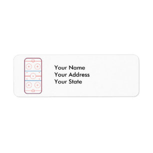 ice hockey rink graphic return address label