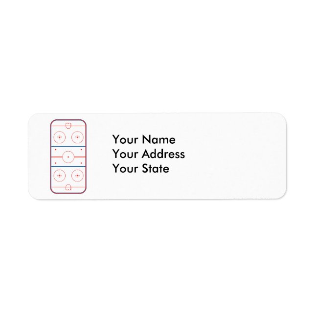 ice hockey rink graphic return address label (Front)