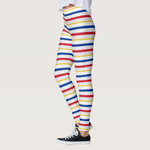 Ice Hockey Rink-Inspired Stripes Leggings