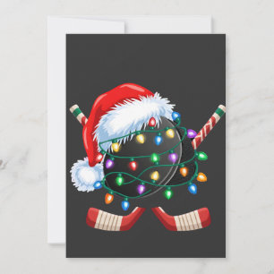Ice Hockey Santa Hockey Ball Christmas Sport Card