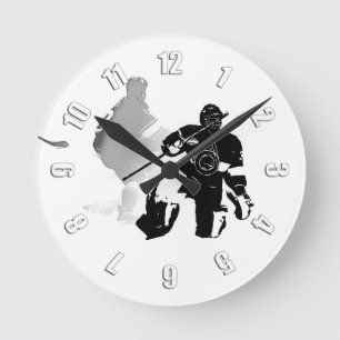 Ice Hockey Season - Goalie and Forward Round Clock