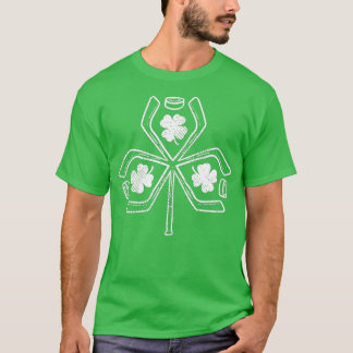 Ice Hockey Shamrock Clover St Patricks Day Coach T-Shirt