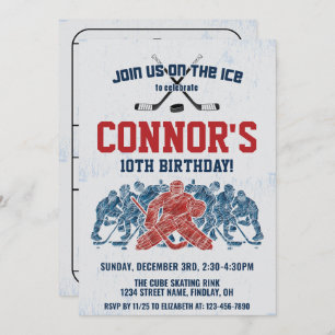 Ice Hockey Skate Rink Birthday Party, Any Age Invitation