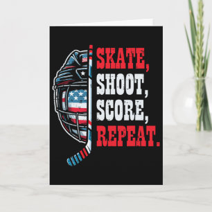 Ice Hockey Skate Shooy Score Repeat Player Men Boy Card